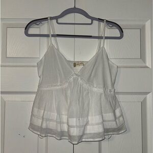 Altar’d State - White Cropped Spaghetti Strap Top